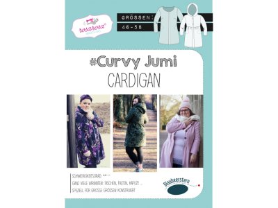 Papierschnittmuster Blaubeerstern RosaRosa Curvy Jumi-CARDIGAN - Damen 
