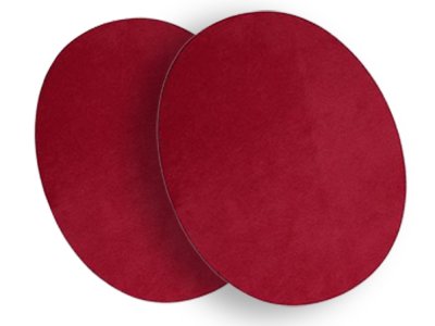 Velour Flicken oval zum Aufbügeln 14 cm x 11cm 2 Stück - uni rot