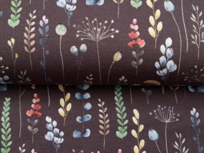Jersey Digitaldruck Wild Flowers Snoozy - Wildblumen - mauve