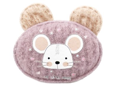 Applikation/Aufnäher gepolstert ca. 35 mm x 40 mm - kleine Maus - purple