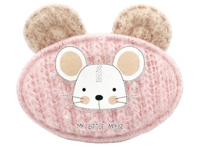 Applikation/Aufnäher gepolstert ca. 35 mm x 40 mm - kleine Maus - rosa