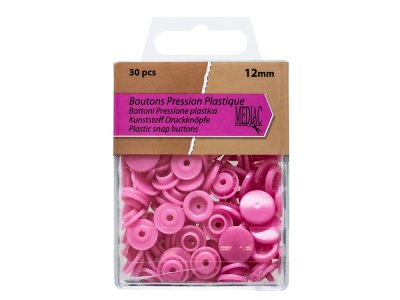 Druckknöpfe aus Kunststoff ca. 12 mm 30 Stück - rosa