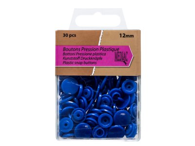 Druckknöpfe aus Kunststoff ca. 12 mm 30 Stück - royalblau