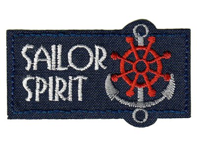Applikation zum Aufbügeln ca. 6 cm x 3,5 cm - Sailor Spirit Anker - blau / rot