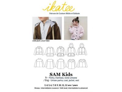 Französische Papier-Schnittmuster Ikatee - Mantel SAM Kids - Kinder