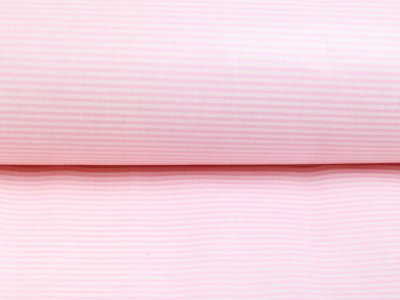 Beschichtete Webware Baumwolle extra Stark - Streifen - weiß/rosa