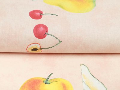 Beschichtete Webware Baumwolle - leckere Früchtchen - aprikose