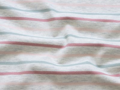 Jersey Melange - Streifenmix - meliert grau