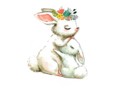 Transfer-Applikation zum Aufbügeln ca. 10,0 cm x 12,0 cm - Hasenliebe