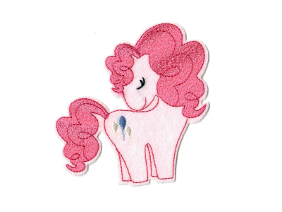Stick - Applikation zum Aufbügeln ca. 9,0 cm x 10,5 cm - verträumtes Pony - rosa