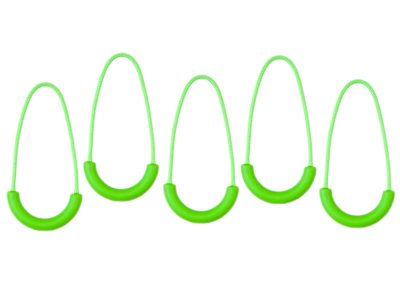 Reißverschluss-Anhänger / Zipper Schlaufe 5,5 cm 5 Stück - neongrün