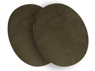 Velour Flicken oval zum Aufbügeln 14 cm x 11cm 2 Stück - uni dunkles braun