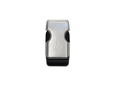 Steckschnalle zweifarbig ca. 20 mm - silberfarben-schwarz