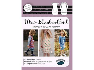 Papierschnittmuster Blaubeerstern Mini-Blaubeerkleid Ballonkleid - Kinder