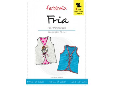 Papierschnittmuster Farbenmix Fria Fell-/Wendeweste - Mädchen