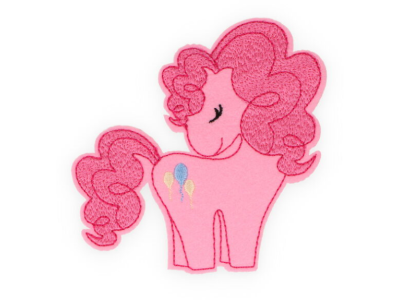 Applikation zum Aufbügeln ca. 9,5 cm x 10 cm - verträumtes Pony - pink