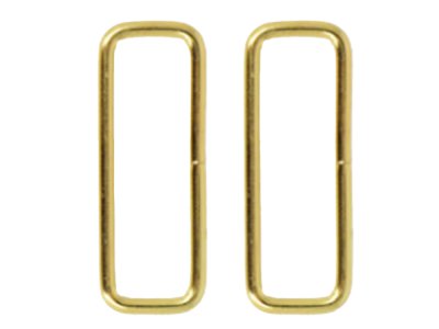 2 Viereckringe / Vierkantringe ca. 15 mm x 45 mm - goldfarben