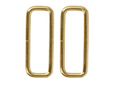 2 Viereckringe / Vierkantringe ca. 13 mm x 35 mm - goldfarben