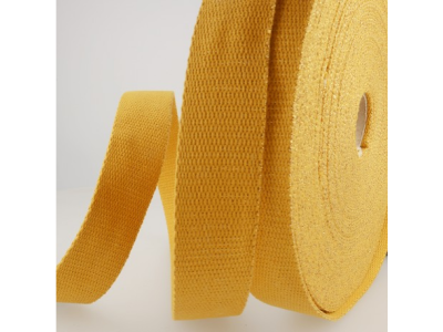 Gurtband mit Glitzerfäden 30 mm - uni ocker