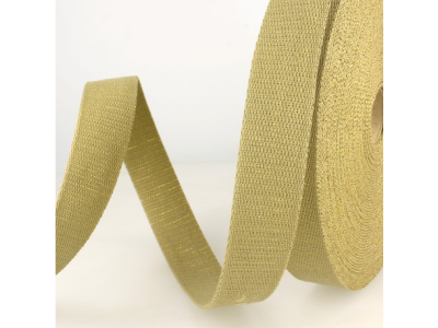 Gurtband mit Glitzerfäden 30 mm - uni altgelb