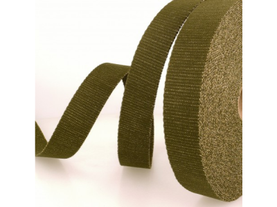 Gurtband mit Glitzerfäden 30 mm - uni olive