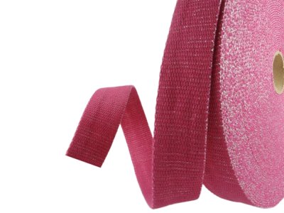 Gurtband mit Glitzerfäden 30 mm - uni pink