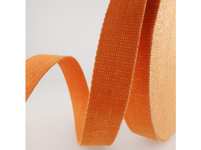 Gurtband mit Glitzerfäden 30 mm - uni altorange
