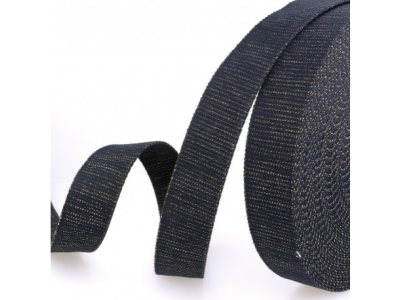 Gurtband mit Glitzerfäden 30 mm - uni dunkles denimblau