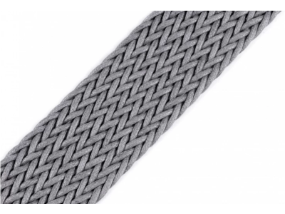 Gurtband geflochten 40 mm - uni grau
