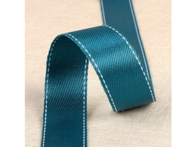Gurtband 35 mm mit Ziernähten - uni petrol