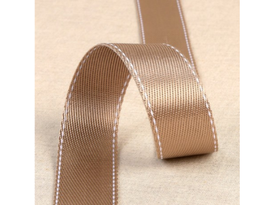 Gurtband 35 mm mit Ziernähten - uni beige