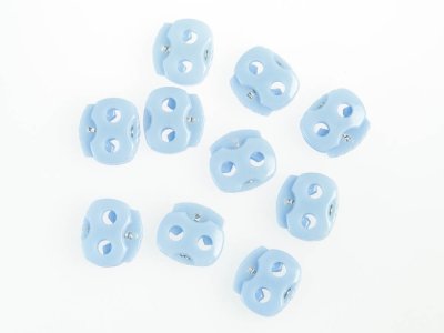Kordelstopper für ca. 3 mm Kordeldurchmesser - 10 Stk - helles blau