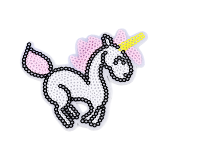Aufbügler mit Pailletten - Einhorn ca. 77 x 82 mm - weiß