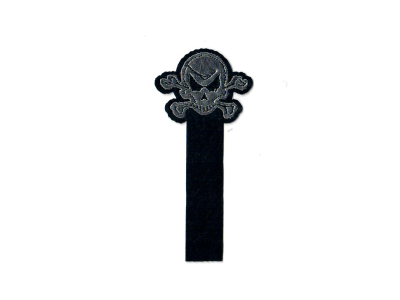 Stick - Applikation zum Aufbügeln ca. 9,0 cm x 4,0 cm - Totenkopf - schwarz