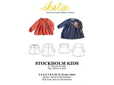 Französische Papier-Schnittmuster Ikatee - Bluse / Kleid STOCKHOLM Kids - Kinder