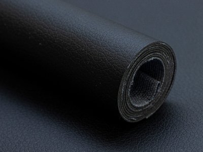 Struktur Kunstleder Coupon ca. 50 cm x 70 cm - uni schwarz