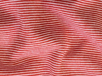 Bündchen Swafing Stella 50 cm im Schlauch - 1mm breite Streifen - rot-weiß 