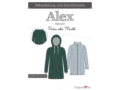 Papier-Schnittmuster Fadenkäfer - Parka/Mantel ALEX - Herren