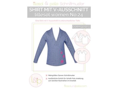 Papierschnittmuster lillesol women No.24 Shirt mit V-Ausschnitt
