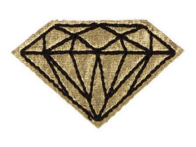 Applikation zum Aufbügeln ca. 5x3cm - Diamant - goldfarben