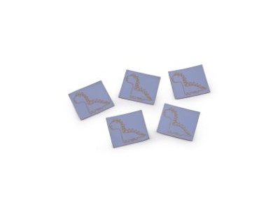 Applikationen/Label aus ökologischem Kunstleder ca. 27 mm x 30 mm - zahmer Dino - blau
