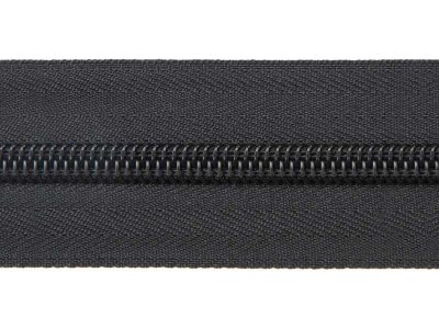 Outdoor-Endlosreißverschluss wasserdicht 5 mm - uni schwarz