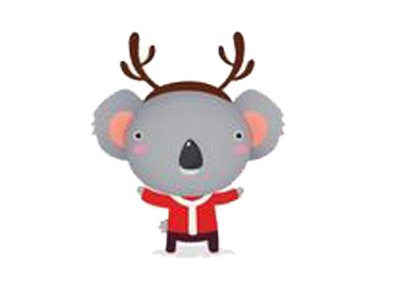 Transfer-Applikation Weihnachten zum Aufbügeln ca. 5,5 cm x 6,0 cm - Weihnachtskoala