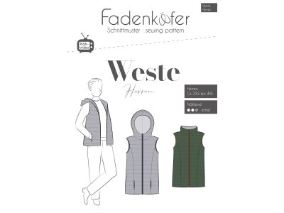 Papier-Schnittmuster Fadenkäfer Weste - Herren