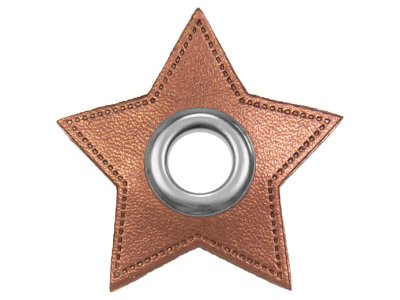  Ösen Patches Stern für Kordeln VENO Lederimitat - bronzefarben