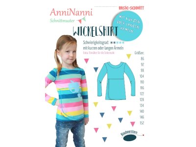 Papierschnittmuster Blaubeerstern AnniNanni WICKEL-SHIRT - Mädchen