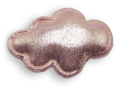Applikation/Aufnäher gepolstert ca. 55 mm x 35 mm - Hologramm Wolke - rosa