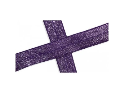 Elastisches Einfassband/Falzgummi 20 mm mit Glitzerfäden - uni lila