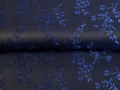 Jacquard Futterstoff - Blumensträuße - marine
