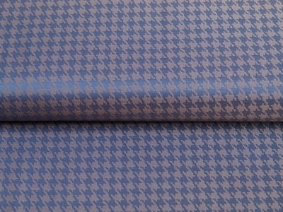 Jacquard Futterstoff - Hahnentritt-Muster - denim/apricot